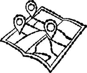 Hand Drawn Map Travel Illustration