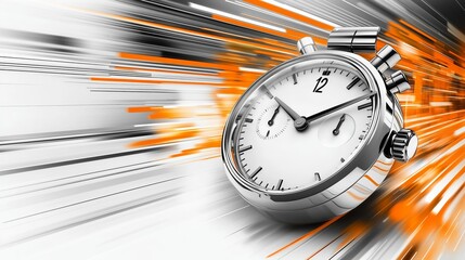 Dynamic Stopwatch with Motion Blurs in Minimalist Style