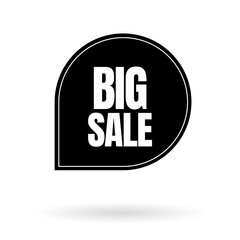 Black big sale label, Label sale, sale Sticker