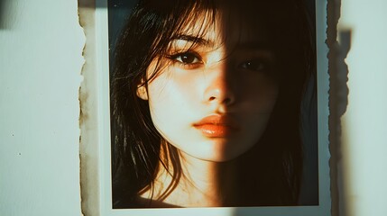 Intense Portrait of a Woman in Dramatic Lighting with Half Shadow