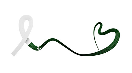 Fototapeta premium Pakistani flag heart shaped wavy ribbon. 3d illustration. 