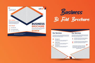 Corporate unique bi fold brochure design templet vector, eps10 vector