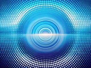Blue Circle Ripple Overlap Layer Design - Halftone Background for Modern Art and Graphic Projects