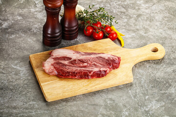 Raw beef chuck roll steak