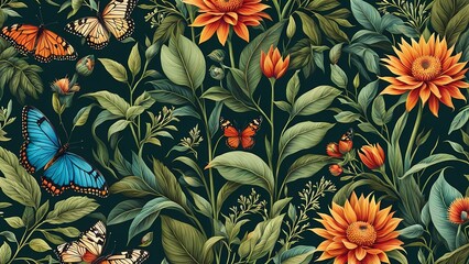 seamless floral pattern with flowers
