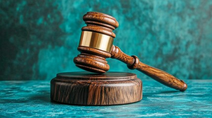 Gavel on a Wooden Block