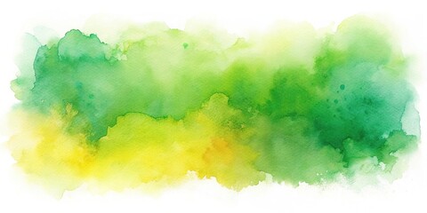 Abstract watercolor background with green and yellow tones