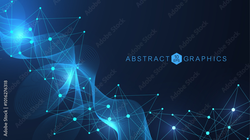 Wall mural global network connection. global business. social network communication. internet technology. vecto