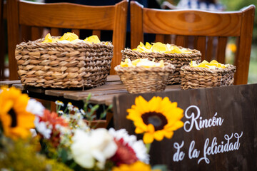 Girasol, ramo, boda, ceremonia, decoración, margaritas