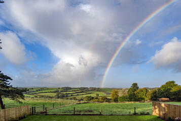 Rainbow at Boyton village Cornwall