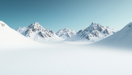 Obraz premium Snowy mountains landscape on a sunny day