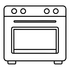 Electric oven with controls line art vector