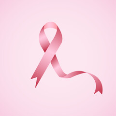 Pink ribbon symbol of women's breast cancer awareness campaign in October