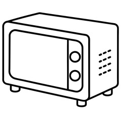 Microwave oven icon line art vector