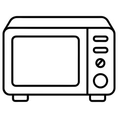 Microwave oven icon line art vector