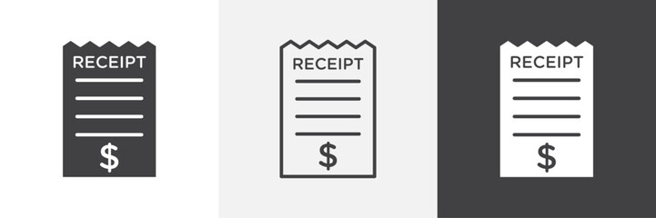 Receipt icon. for web ui designs