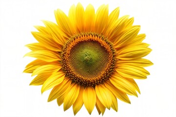 Fototapeta premium Sunflower in full bloom on white background