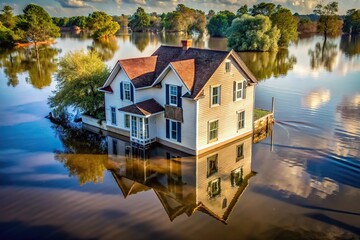 Obraz premium High Angle Restoration of a water damage in a house