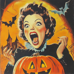 1950s_halloween_card_vintage_lady_screaming