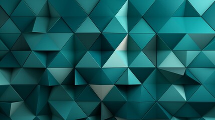 Low Poly Triangle Mosaic Background in Mesmerizing Teal