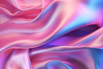 Fototapeta premium Processed collage of Iridescent fabric trendy cloth holographic texture. Background for banner