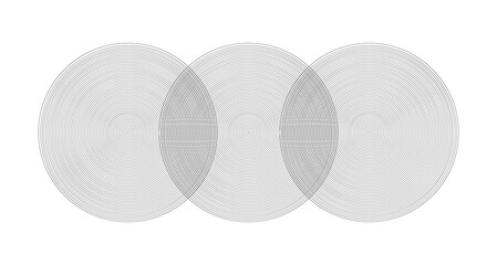 Icon of interlocking circles . Filter, borromean rings, trinity. Unity concept. connection symbols. 3 interlocking rings.