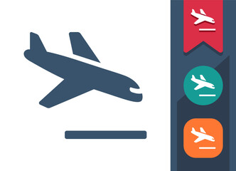 Plane Landing, Plane Flying Icon