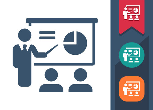 Presentation, Report, Teaching Icon