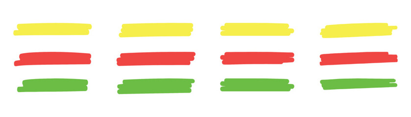 Fototapeta premium Highlight marker lines. Brush set