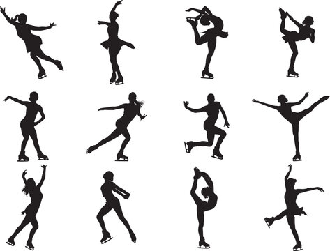 Figure Skating, Ice Skating, Winter Sport, Skating Silhouette