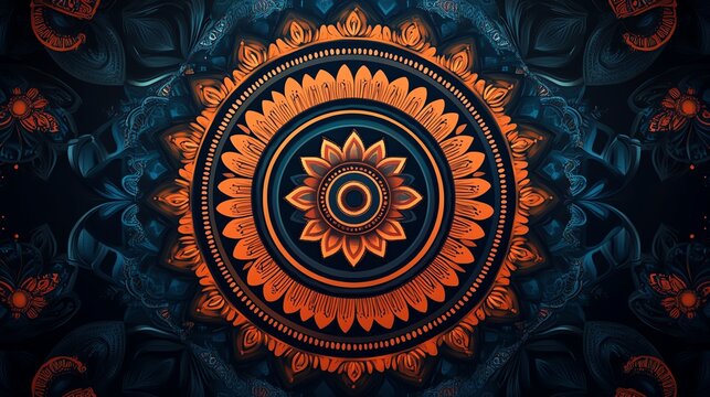 Abstract mandala pattern with intricate details and a circular design.