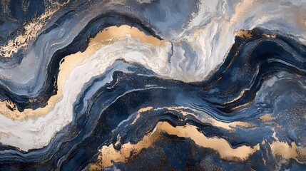 Obraz premium Gray-blue-gold marble texture poster background