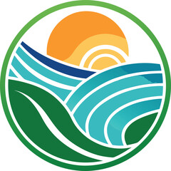 Summer SunSet Logo Stock Illustrations