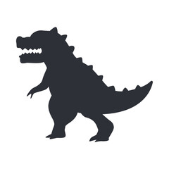 Tyrannosaurus rex vector black silhouette dinosaur isolated on background. © Roi_and_Roi