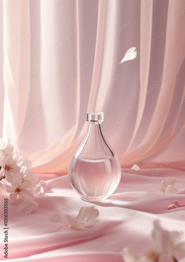 Canvas Prints Parfume glasses bottle  petal perfume plant.