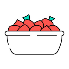 plate radishes line icon vector. plate radishes sign. isolated symbol illustration