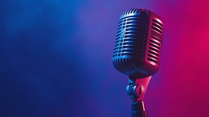 A vintage style microphone on a stand.