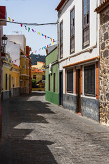 Streets and beautiful houses of the picturesque village of Santa Brigida. Gran Canaria, Canary Islands. Spain.
