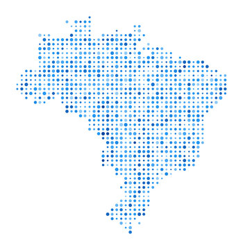 recommend clip art: Brazil Dot Map. Country Digital Style Shape. Brazil vector image. Country shape blue circular dots. Amazing vector illustration.