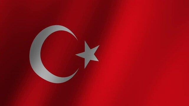 Turkey flag is waving Animation. Flag of Turkey waving. 4K Footage animation