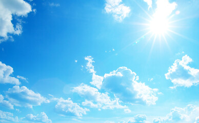 blue sky background with tiny clouds