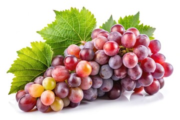 Fototapeta premium Fresh Grapes Branch Isolated on White Background for Culinary and Health Concepts