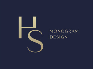 HS letter logo icon design. Classic style luxury initials monogram.
