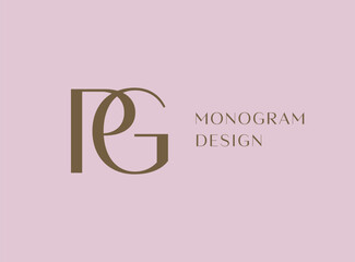PG letter logo icon design. Classic style luxury initials monogram.