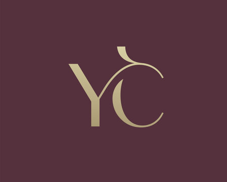 YC letter logo icon design. Classic style luxury initials monogram.