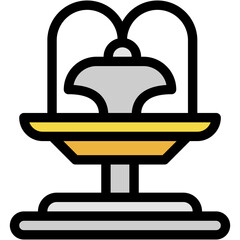 Vector Icon Fountain, Ecology, Spring, Park, Nature, Water