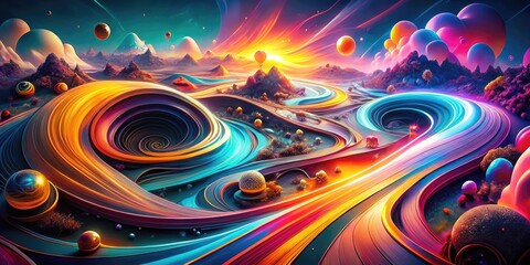 Funky Light Effect Abstract Flyer Template for Modern Design Projects