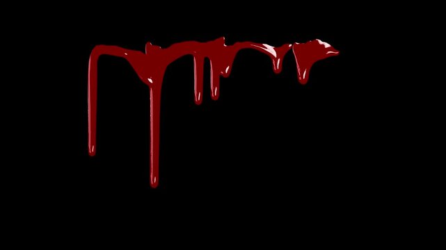 Dripping red blood on black background for horror, suspense, and Halloween ghosty projects