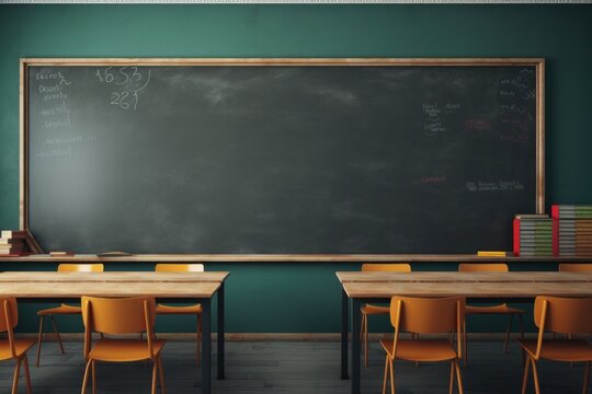 Black board school room architecture.