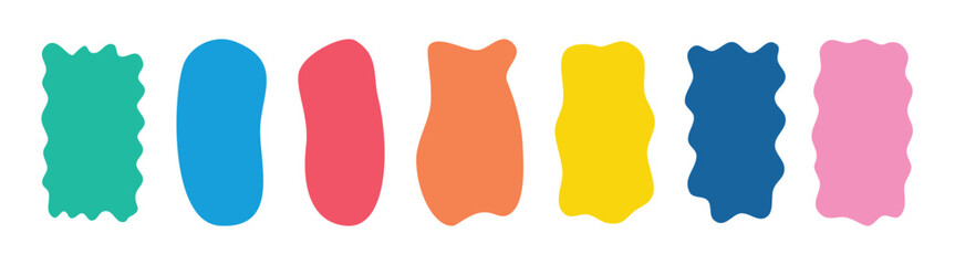 Organic shapes Hand drawn rectangle set for social media stories. Quote empty minimalist frames blank template set. Isolated text box.